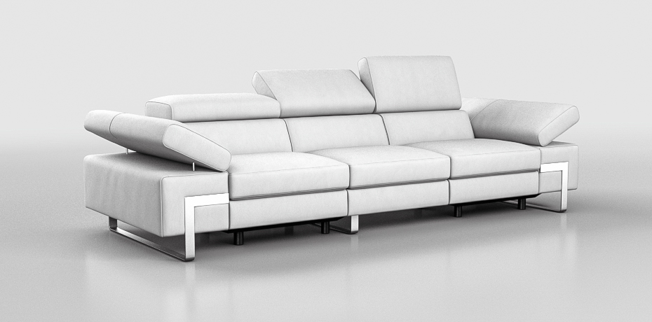 Laghina - divano lineare con 2 relax elettrici